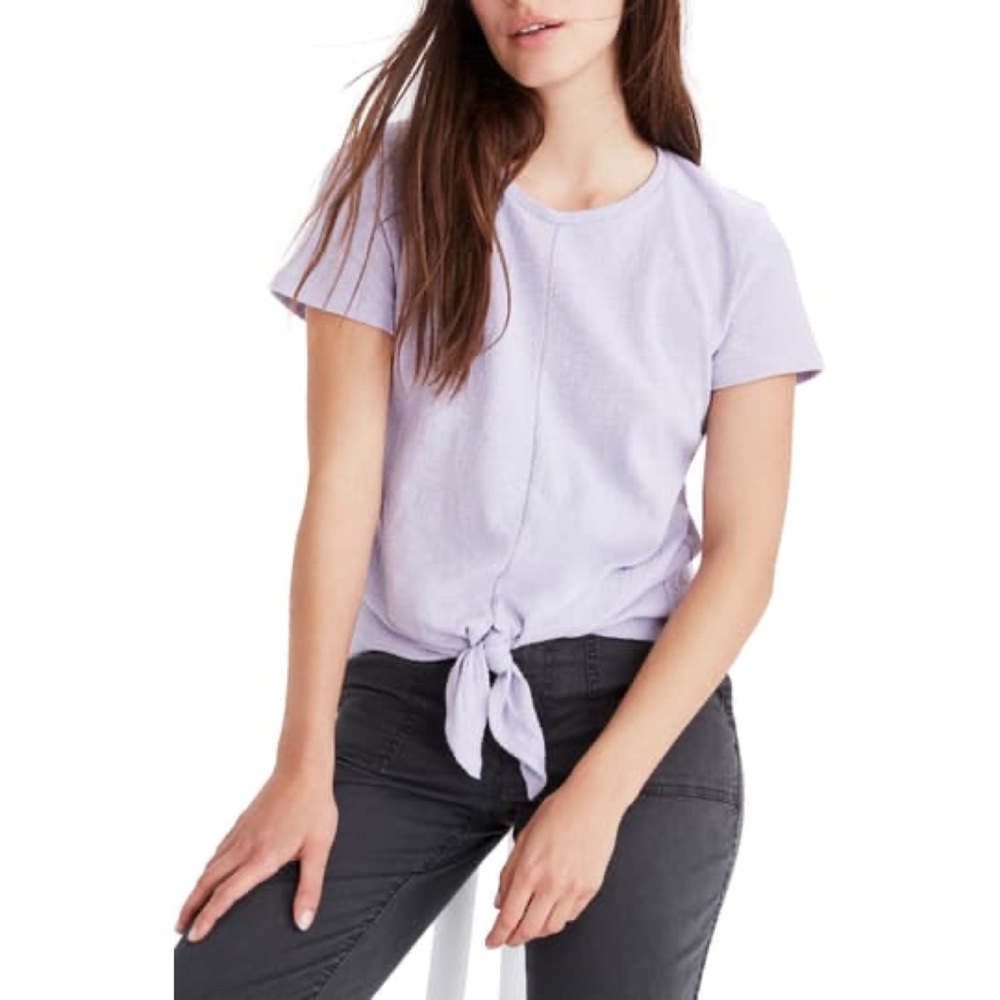 Madewell Texture & Thread Modern Tie Front Tee